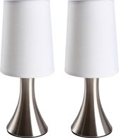 Heywood Living Tafellamp – Dimbaar met Touch Functie – Bureaulamp/Tafellamp/ Slaapkamer Lamp – Slaapkamer Verlichting – Lamp Nachtkastje – Dimbare Tafellamp – Aluminium - Set van 2