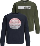 JACK&JONES JUNIOR JJMULA SWEAT CREW NECK 2PK JR Jongens Trui  - Maat 140