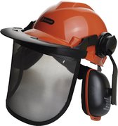 Helm met gezichts- en gehoorbescherming