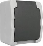 Universeel Buiten - Enkele wandcontactdoos opbouw geaard (grijs)