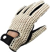 Gants de conduite en cuir crochet vintage noir | taille XL