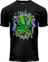 Fox Originals Neon met Blacklight Space Leaf Heren T-shirt Maat L