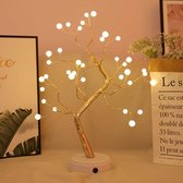 LED Tafellamp in boom design - Staande lamp met verstelbare lichtpunten - Bureaulamp met 36 LEDs - Op batterijen of USB