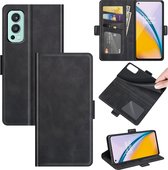 OnePlus Nord 2 Hoesje - MobyDefend Luxe Wallet Book Case (Sluiting Zijkant) - Zwart - GSM Hoesje - Telefoonhoesje Geschikt Voor: OnePlus Nord 2