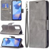 Oppo A16 - A16s - A54s Hoesje - MobyDefend Wallet Book Case Met Koord - Grijs - GSM Hoesje - Telefoonhoesje Geschikt Voor Oppo A16 - Oppo A16s - Oppo A54s