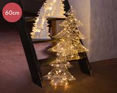 Stalen 3D kerstboom met 60 micro LED lampjes -60CM  -lichtkleur: Warm Wit -met stekker -Kerstdecoratie