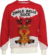 Foute Kersttrui Dames & Heren - Christmas Sweater "Jingle Bells Suck" - Belletjes - Mannen & Vrouwen Maat XXXXL