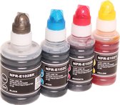 ABC huismerk Set 4x navulflesje inkt geschikt voor Epson 102 voor EcoTank ET2700 ET2750 ET2751 ET2756 ET3700 ET3750 ET4750