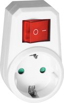 Stekkerdoos met schakelaar - Stopcontact lampje - Doorvoerstekker met verlichte schakelaar - 1x Schuko