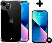 Hoesje case transparant - 2x screenprotector - extra sterk beschermglas - geschikt voor iPhone 13