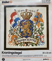 DMC Pako Handwerken Kroningstegel Koningin Beatrix Borduurpakket 22x22cm