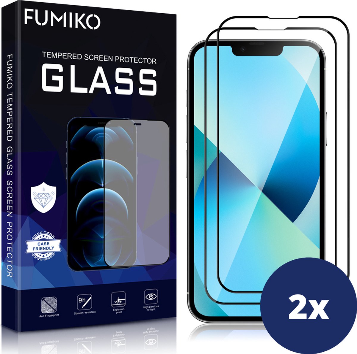 FUMIKO Screenprotector iPhone 13/ iPhone 13 Pro - Screen Protector Beschermglas - 2 Stuks