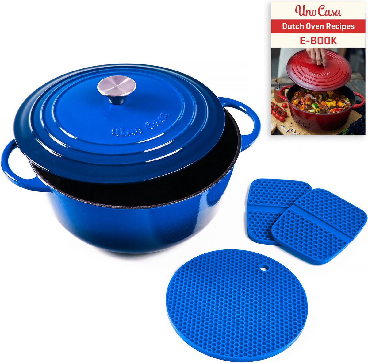 Gietijzeren Braadpan met Deksel - 5,7 Liter Geëmailleerde