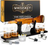 Whisiskey Whiskey Karaf - AK-47 - Luxe Whisky Karaf Set - 1 L - Decanteer Karaf - Whiskey Set - Incl. 4 Whiskey Stones, 4 Whiskey Glazen & 6 extra accessoires - Cadeau voor Man & Vrouw - Vaderdag Cadeau