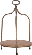 DienbladenWereld - Metaal en Hout - Decoratie - Etagère - Etagiere - Tafeltje - Goud -  Ø29x45cm