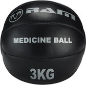 Medicine bal - Crossfit ball - Medicijnbal - Zwart Leer - 3 kg