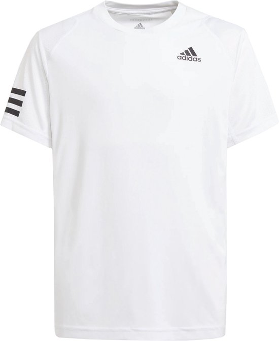 adidas Club 3-Stripes T-shirt Sportshirt - Maat 152 - Jongens - wit/zwart |  bol.com