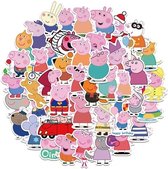 Peppa Pig stickers - 50x sticker set voor kinderen - Varken/Dieren/Cartoon