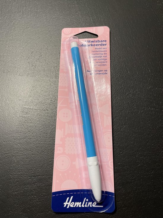 Marqueur tissu effaçable, bleu, stylo tailleur