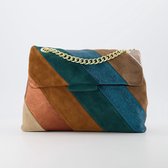 Rainbow Schoudertas Bruin/Petrol - Echt leer - Groot