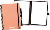 Bambook Colourful uitwisbaar notitieboek - Roze - Softcover - A5 - Blanco pagina's - Duurzaam, herbruikbaar whiteboard schrift - Met 1 gratis stift