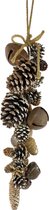 Landelijke kerst decoratie hanger- Garland Pinecone Bell | 55 cm | Sfeervolle kerst versiering | Natuurlijke materialen | Wit