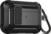 YONO Hoesje geschikt voor Airpods Pro 1 / 2 - Armor Case met Lock - Zwart