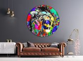 Textirieur Muurcirkel Dibond Colourful Lion 60CM