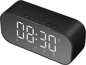 Vitafa Digitale wekker slaapkamer – Slaapwekker – Digitale klok LED – incl. Bluetooth - Zwart