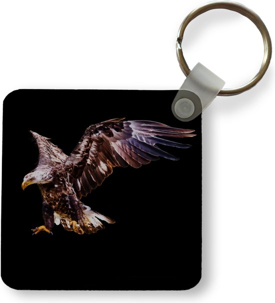 Sleutelhanger - Adelaar - Vogel - Zwart - Plastic - Rond - Uitdeelcadeautjes