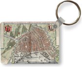 Porte-clés Cartes de la ville historique - Carte de la ville historique d'Amsterdam Porte-clés plastique - Porte-clés rectangulaire avec photo