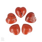 Knuffelsteen Hart - Rode Jaspis - in een leuk cadeau zakje - edelsteen - per stuk