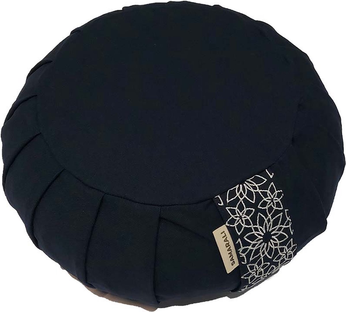 Samarali Zafu Meditatiekussen van Biologisch Katoen 34 x 34 x 14 cm – Boekweitkaf Vulling – Ergonomisch Zitkussen voor Juiste Houding – Voor Meditatie, Yoga & Ademhalingsoefeningen – Wasbare Hoes