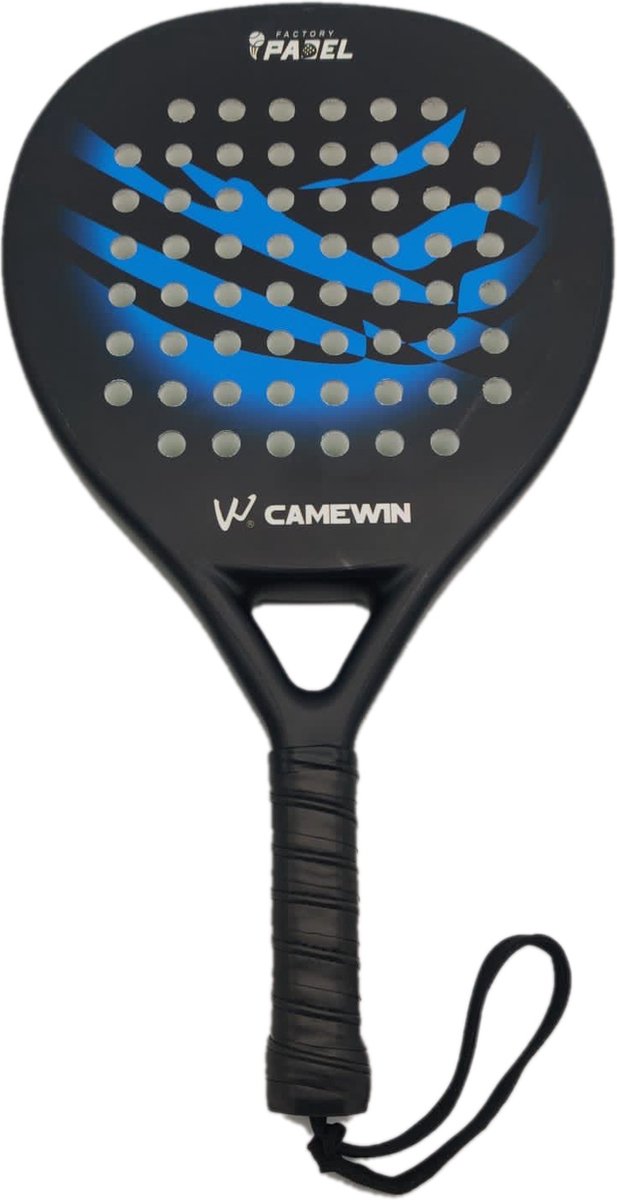 Camewin - padelracket - 365gr - zwart / blauw - carbon - power en controle - padel - racket