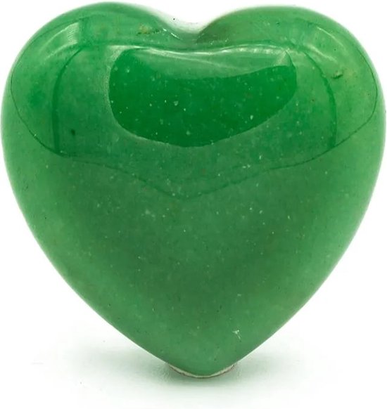 Knuffelsteen Hart - Groene Aventurijn - in een leuk cadeau zakje - edelsteen - per stuk