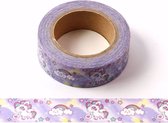 Regenboog - unicorn print | washi tape | 15mm - 10m