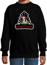 Dieren kersttrui cavia zwart kinderen - Foute Cavia knaagdieren kerstsweater jongen/ meisjes - Kerst outfit dieren liefhebber 7-8 jaar (122/128)