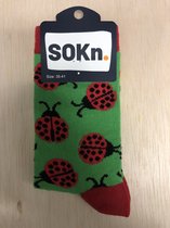 SOKn. trendy sokken LIEVEHEERSBEESTJE maat 35-41  (Ook leuk om kado te geven !)