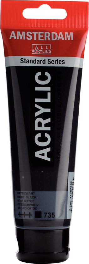 Peinture acrylique standard Amsterdam 120ml 735 noir oxyde