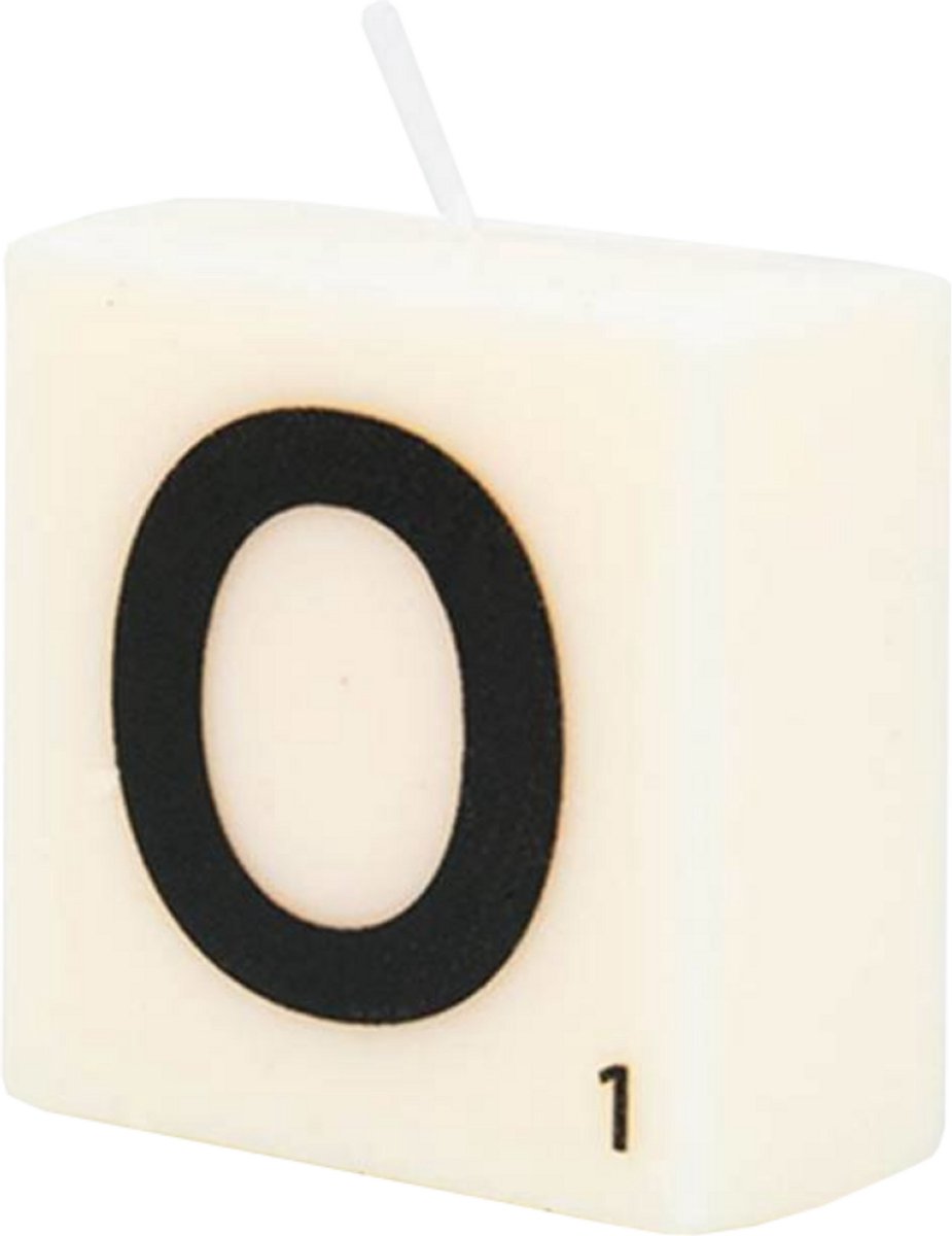 Paper dreams Letter Kaarsje - O Zwart wit