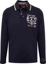 Camp David ® Poloshirt met vintage prints, donkerblauw