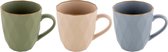 Florina Britta mokken set van 3 in roze, blauw en groen 340ML