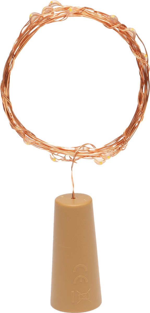 St. Helens Home & Garden - Kurk met ledlampjes voor in fles - 1,9m - Incl batterijen - Fleslampjes - Wijnfles decoratie