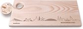 Skyline Borrelplank Maatschappelijk WoodWideCities - Hapjesplank - Serveerplank - Cadeau Jubilea - Cadeau verjaardag - Cadeau geschenk - Maatschappelijk gemaakt - Serveren