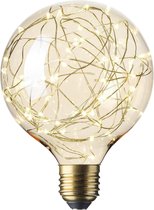 Leddy's - LED Filament Lamp Bol G125 ø12,5 cm - Amber - 1,5W - E27 Grote Fitting - 2100K - Sterretjes - Glitters