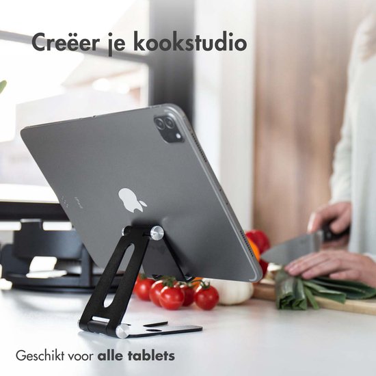 iMoshion Telefoonhouder Bureau - Tablet Houder - iPad Houder - Telefoon Statief Smartphone - Aluminium - Zwart - iMoshion