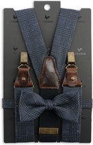 Sir Redman - bretels combi pack - Collin Check denimblauw - denimblauw / zwart / groen