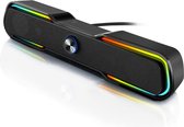 PC-Soundbar | Computer Gaming Luidsprekers | USB | Soundbar met RGB LED-verlichting | Luidsprekersysteem voor laptop, Desktop, Smartphone, Notebook, TV