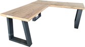 Wood4you Hoekbureau Vancouver steigerhout 200/130Lx74Dx75H antraciet