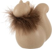 J-Line Eekhoorn Keramiek Bruin Small Set van 4 Stuks